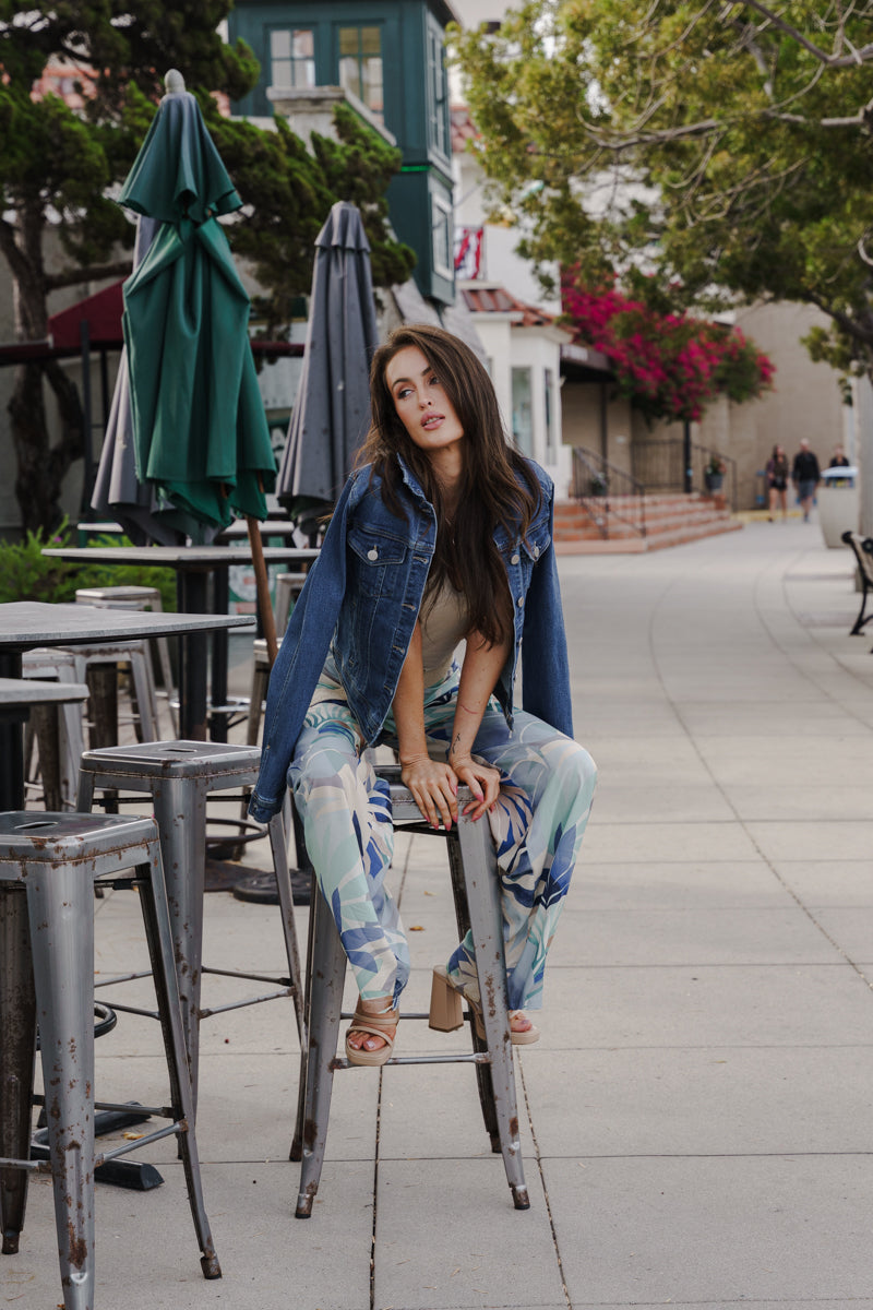 Long Sleeve Denim Jacket Medium Wash