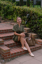  Faux Leather Shoulder Handbag Brown