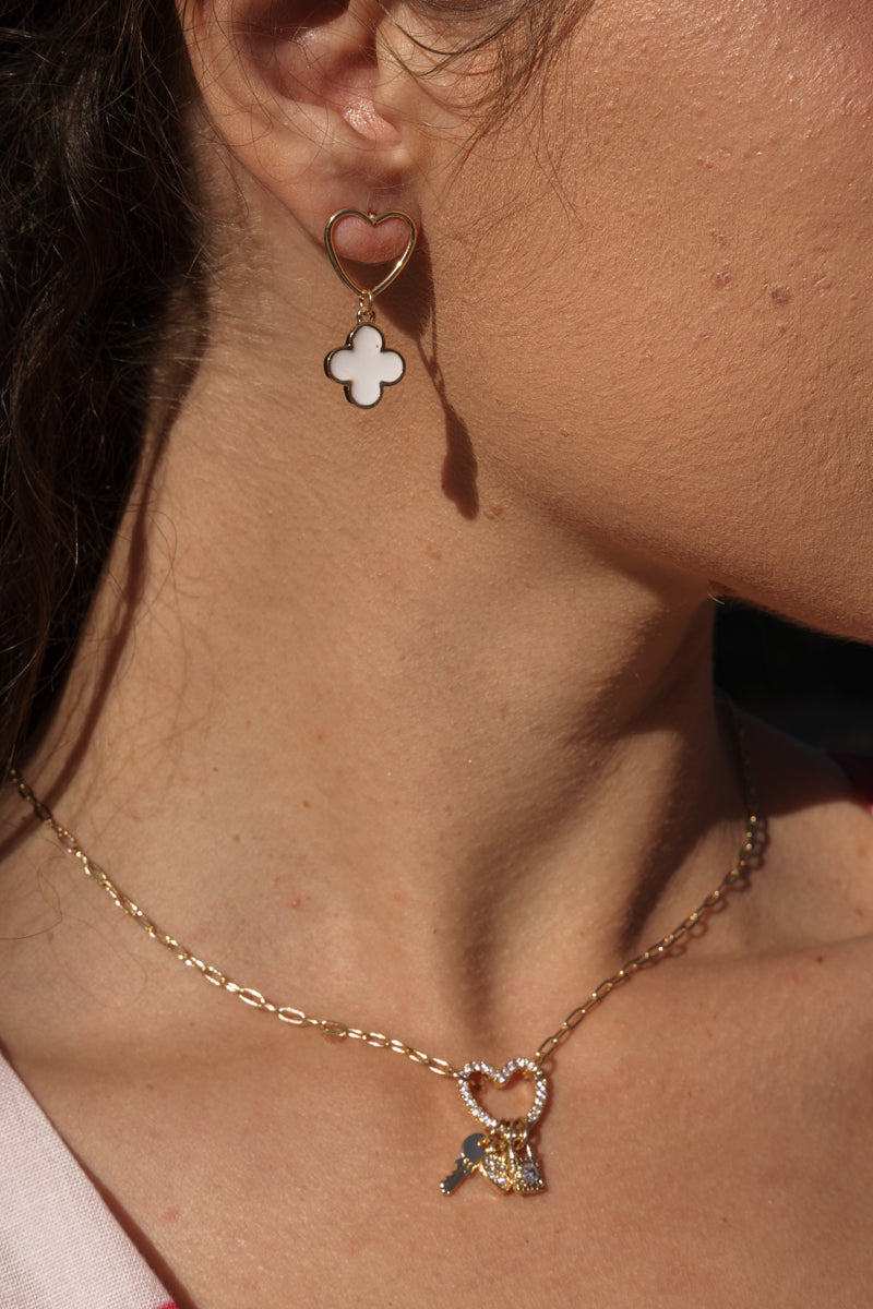 Chain Heart Pendant Charm Necklace Gold