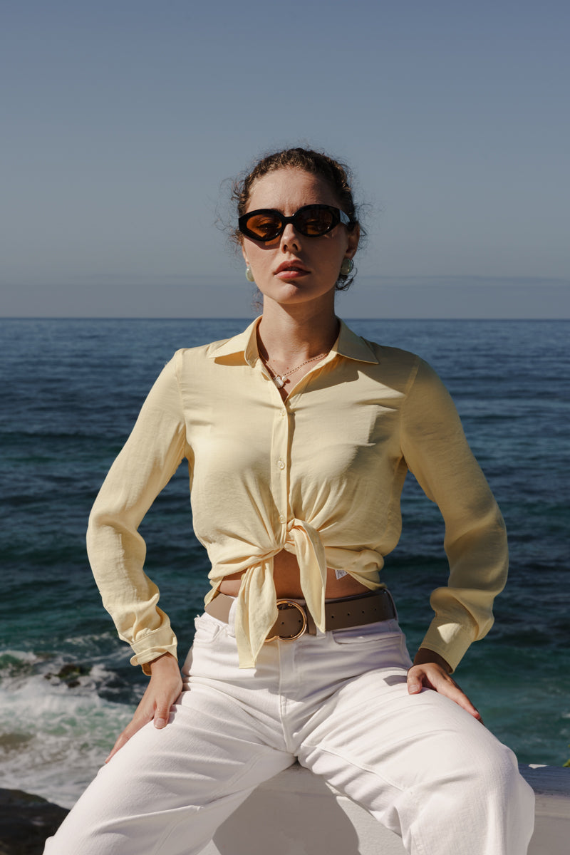  Double Ring Faux Leather Belt Mocha