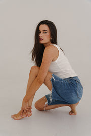  Sleeveless Tank Top White