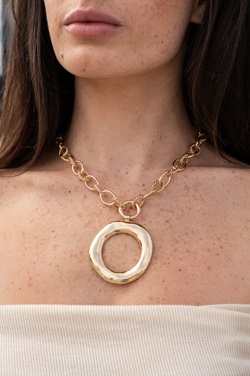 Chunky Gold Chain Metal Necklace Gold