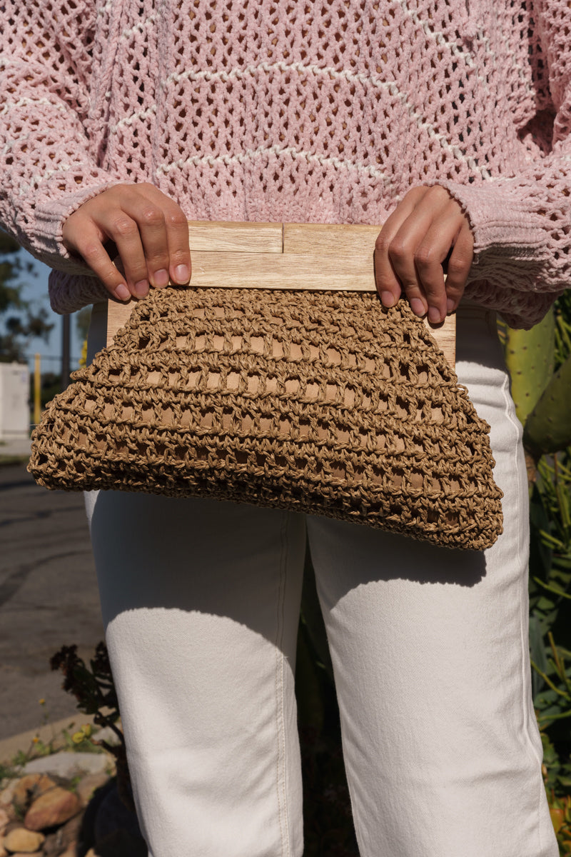Woven Slouchy Clutch Natural