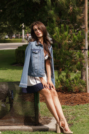  Long Sleeve Denim Jacket Light Wash
