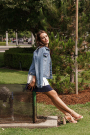  Long Sleeve Denim Jacket Light Wash