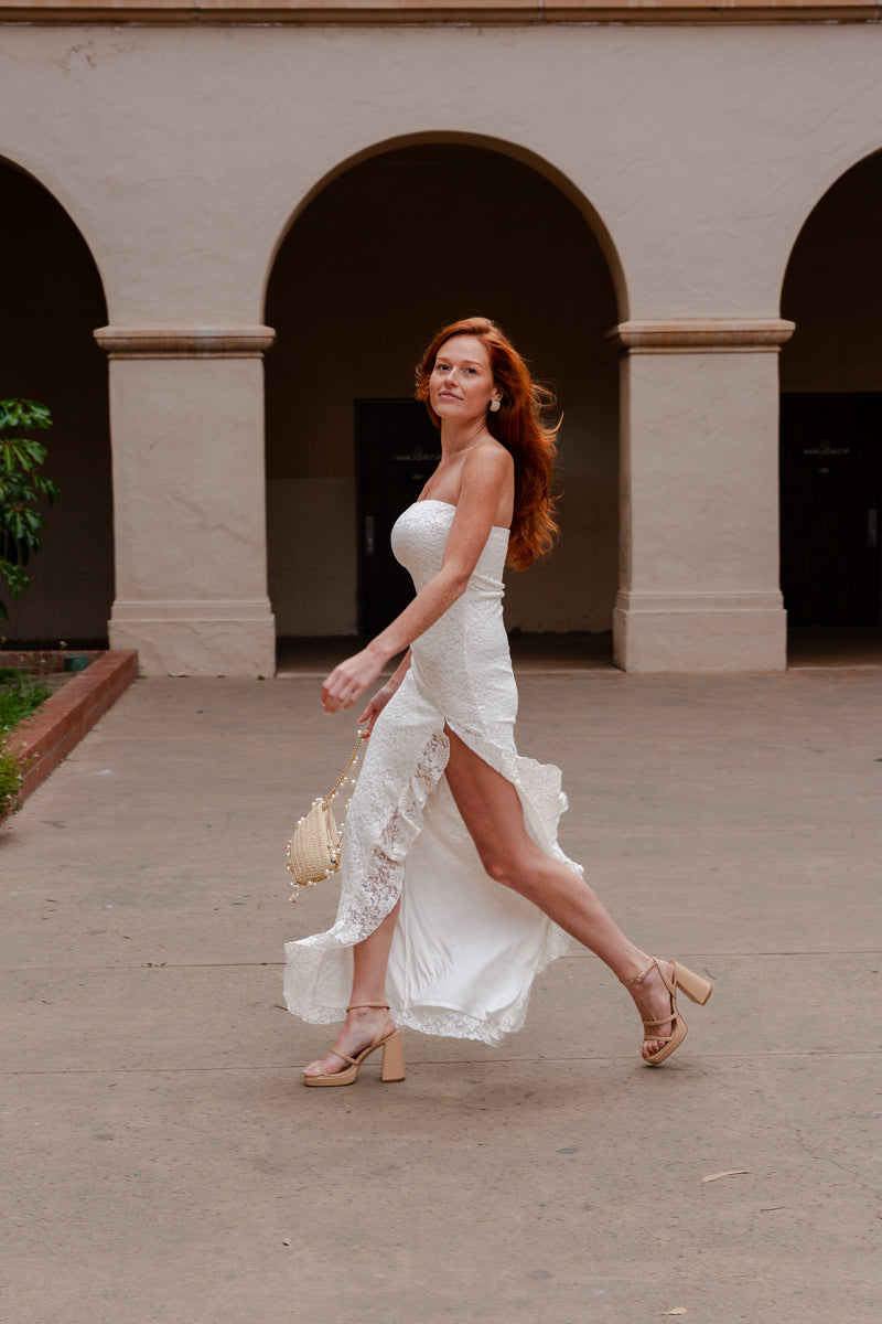 Faux Pearl Stud Earrings Gold