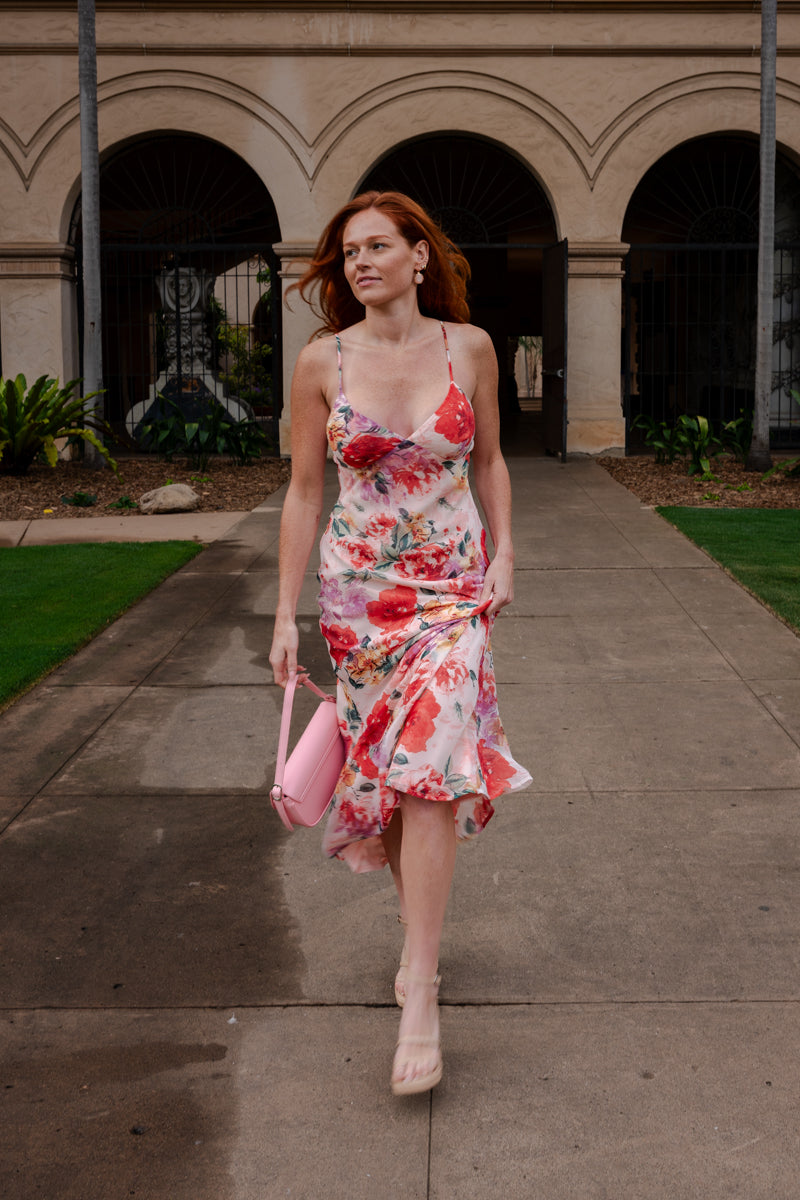 Faceted Gem Drop Earrings Pink