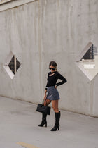 Long Sleeve Cut Out Top Black