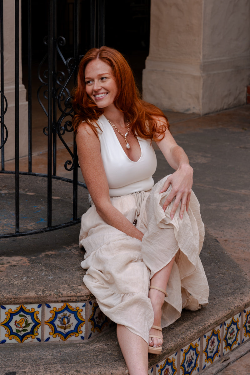 Chunky Chain Pearl Pendant Necklace Gold