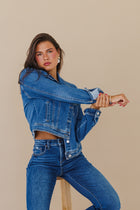 Long Sleeve Denim Jacket Medium Wash