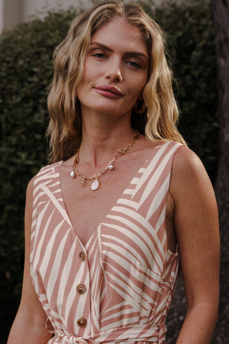 Chunky Chain Multi Faux Pearl And Nautical Charm Necklace Gold