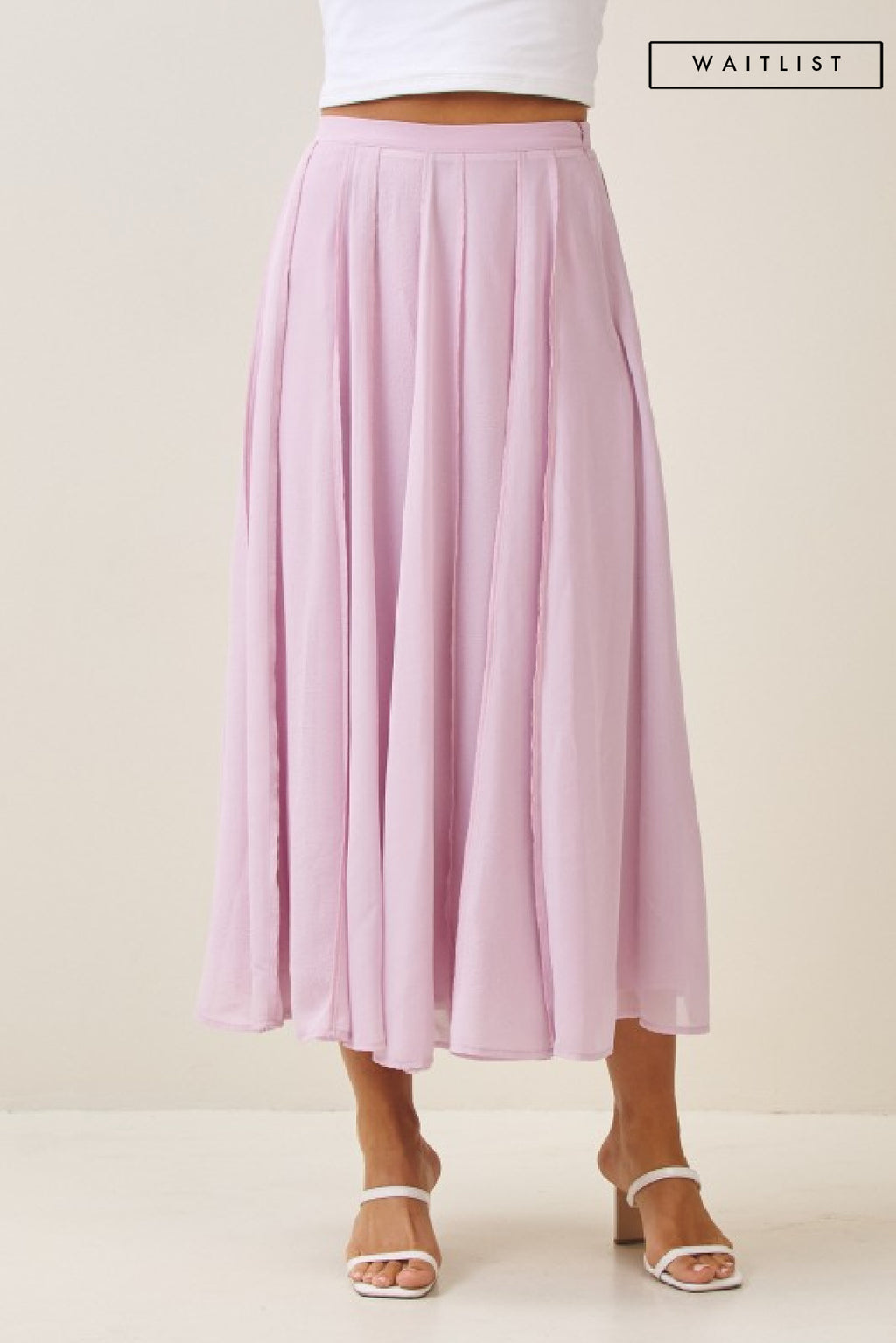 High Waist Mesh Midi Skirt Pink