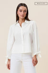 Long Sleeve Button Down Top Ivory
