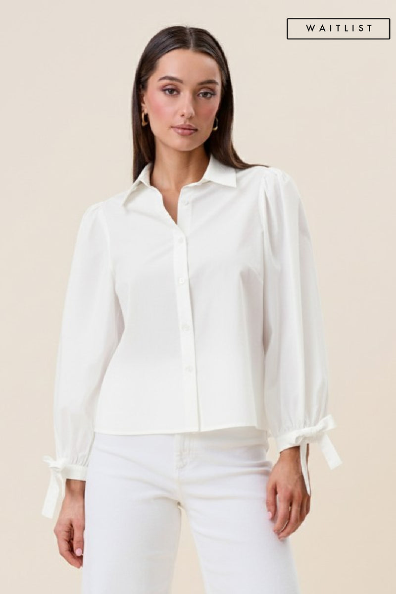 Long Sleeve Button Down Top Ivory
