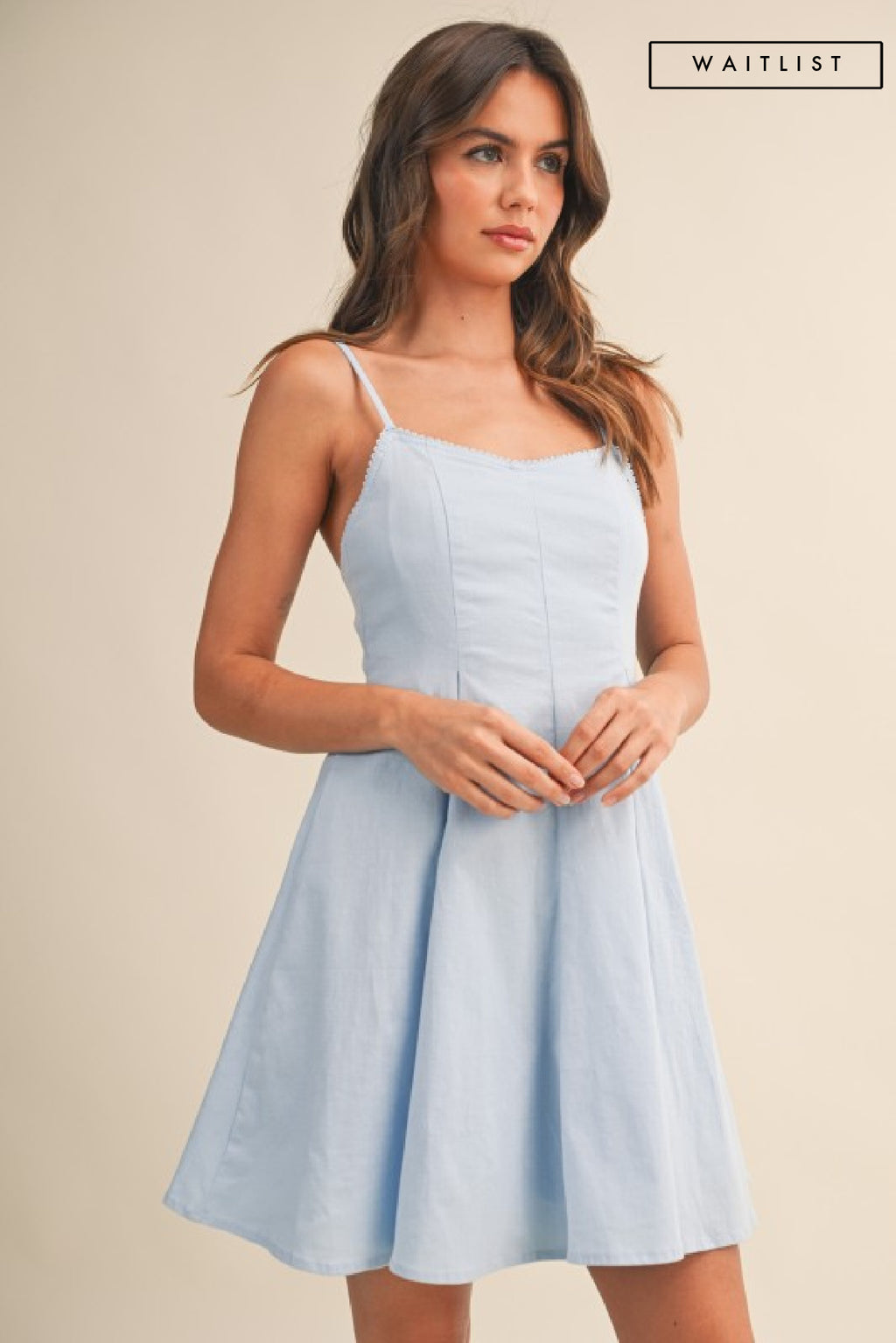 Sleeveless Woven Mini Dress Blue