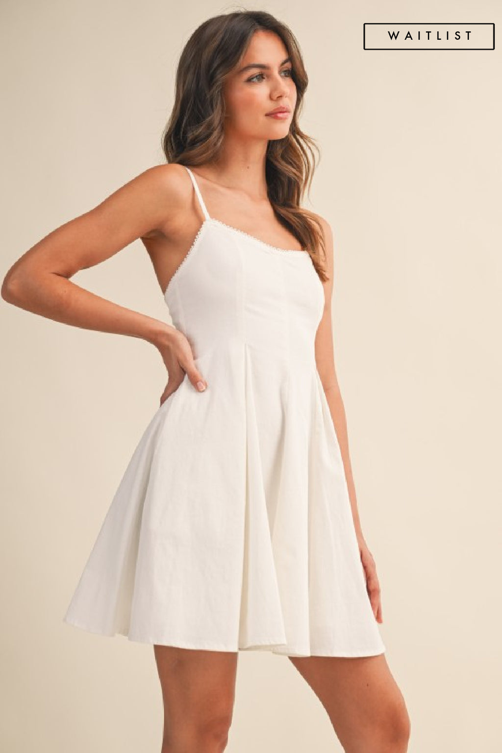 Sleeveless Woven Mini Dress White