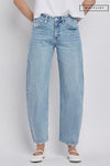 High Rise Cropped Wide Leg Jeans Light Wash