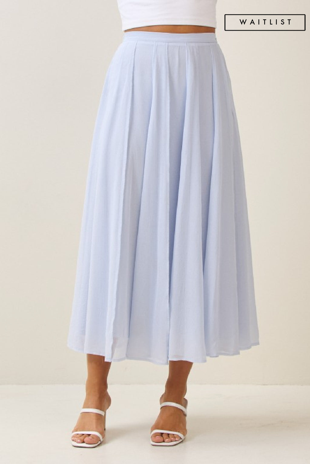 High Waist Mesh Midi Skirt Blue