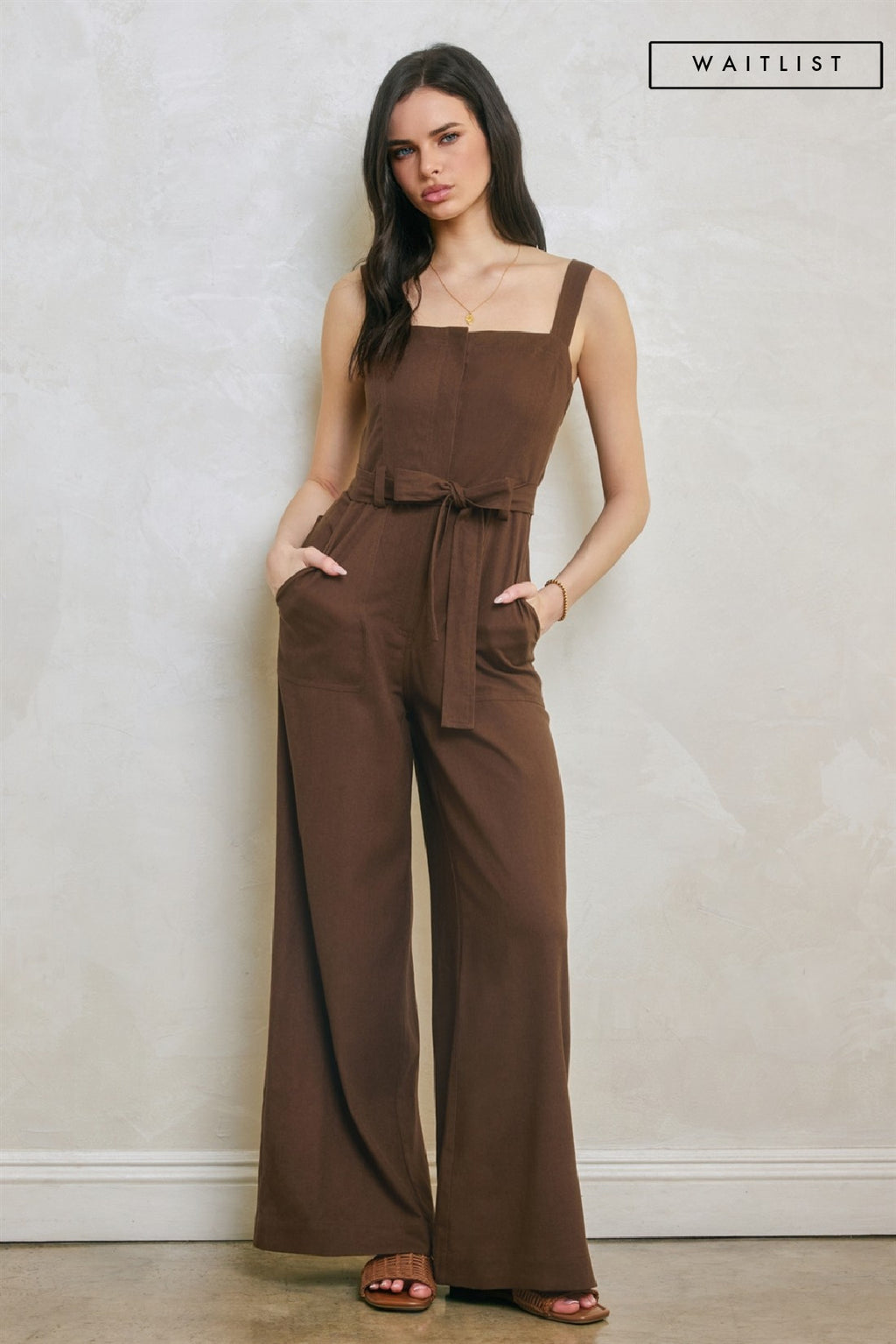 Waitlist 8/5 •Joanna Sleeveless Button Down Belted Wide Leg Linen