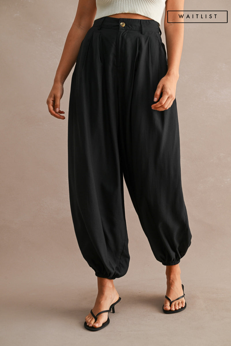 High Waist Trendy Balloon Pants Black