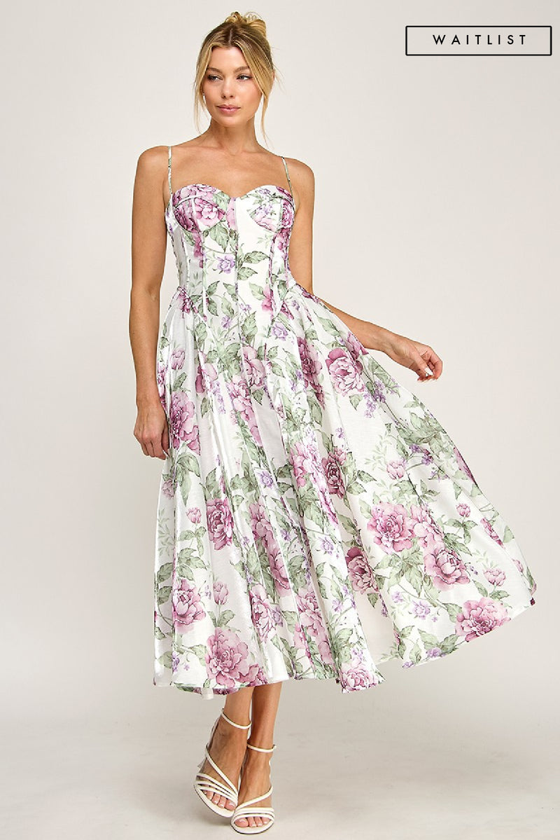 mauve pink midi dress Waitlist 6/15 • Rumi Sleeveless Dreamy Floral Print Midi Dress Mauve – Miss  Match Group Inc