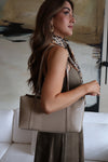 Shoulder Bag Faux Leather Purse Taupe