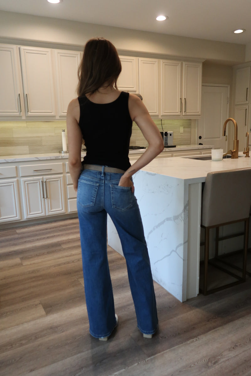 Sleeveless Ribbed Top Black