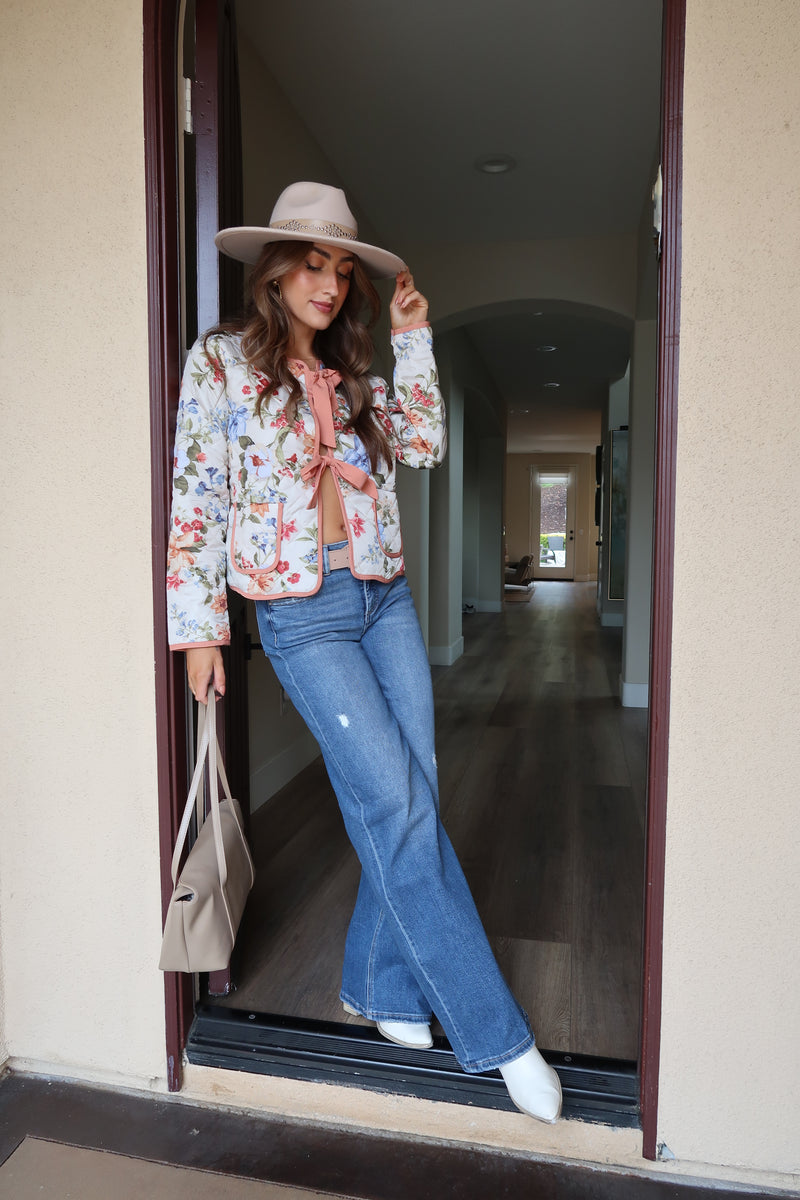 High Rise Tummy Control Wide Leg Jeans Medium Wash