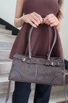Shoulder Bag Faux Leather Purse Brown