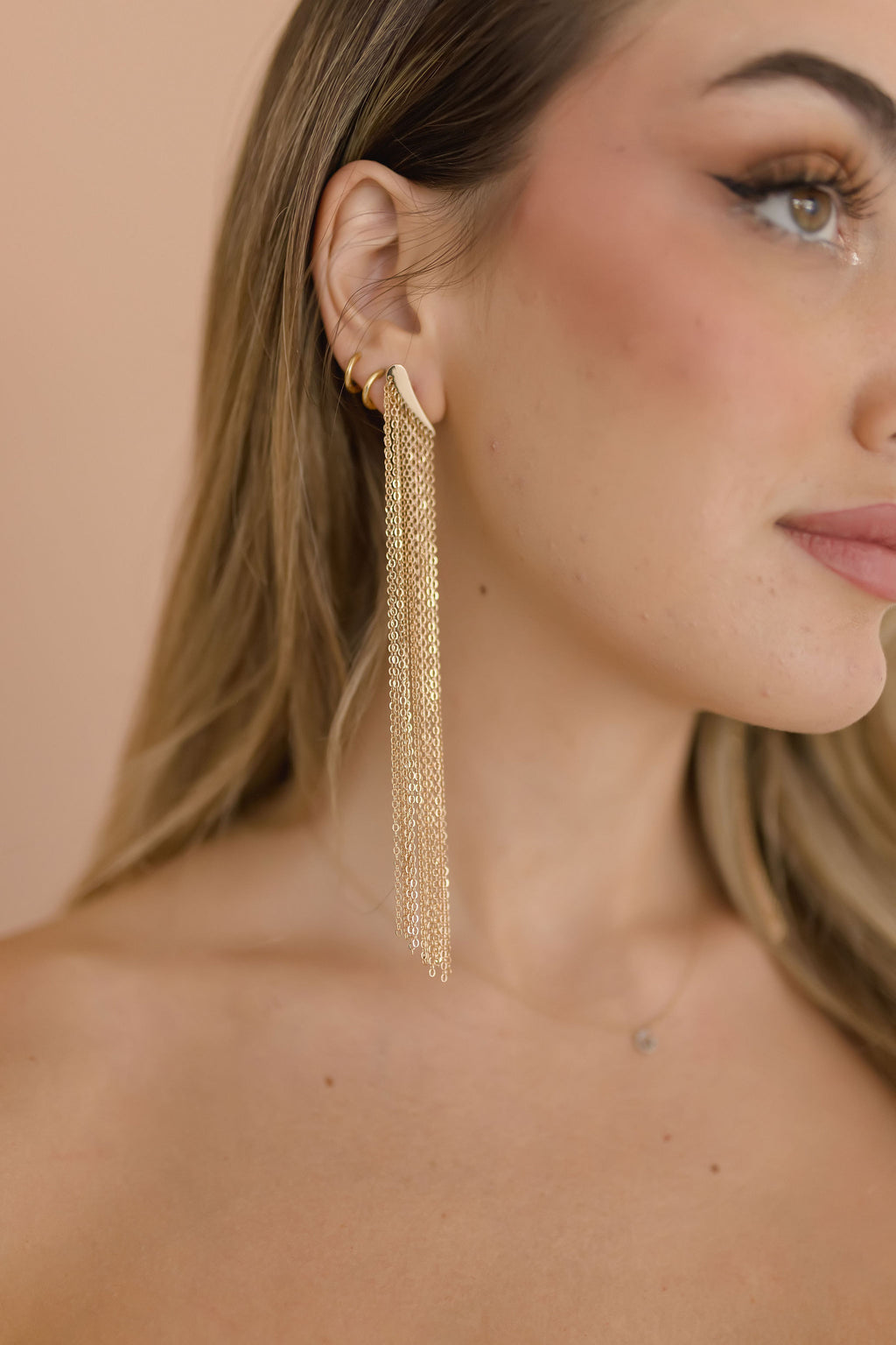  Chain Fringe Earrings Gold