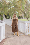 Sleeveless Faux Suede Maxi Dress Mocha