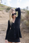 Billie Long Sleeve Button Down Cardigan Black