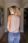 Sleeveless Front Tie Knit Vest Taupe