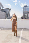 Sleeveless Animal Print Maxi Dress Mocha