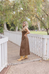 Sleeveless Faux Suede Maxi Dress Mocha