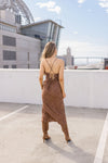 Sleeveless Animal Print Maxi Dress Mocha