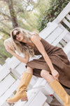 Sleeveless Faux Suede Maxi Dress Mocha