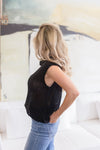 Sleeveless High Neck Knit Sweater Black