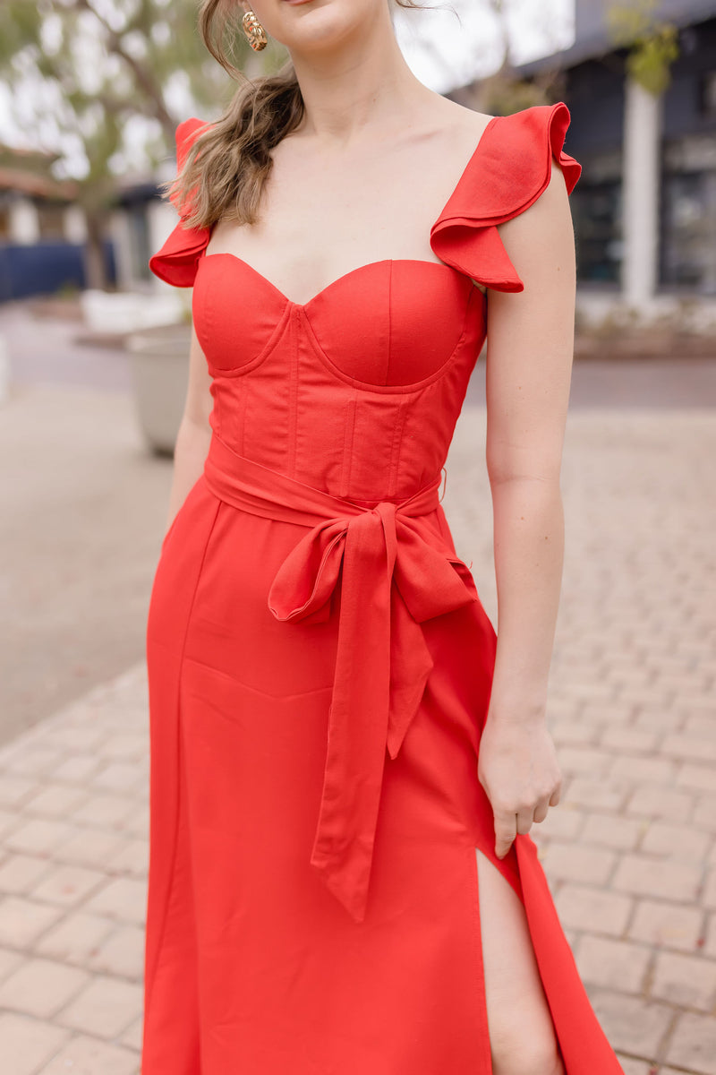 tie to match red dress