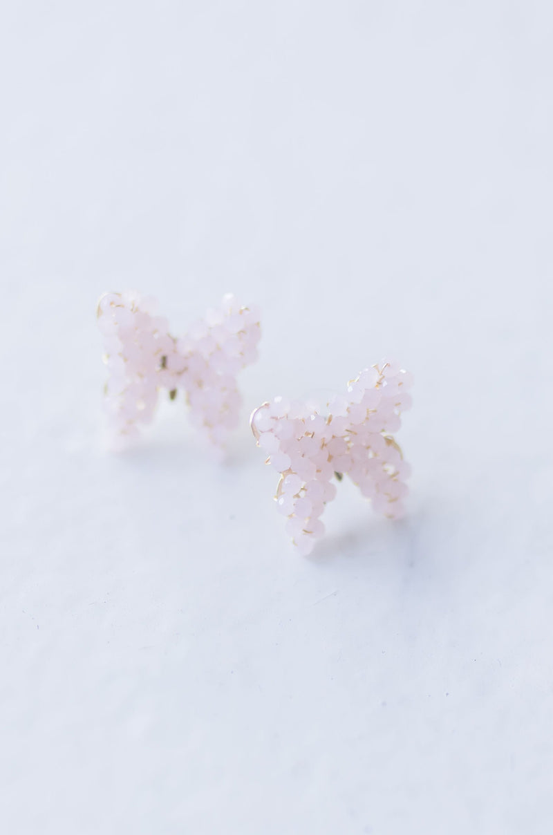  Butterfly Pearl Earrings Pink