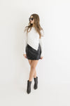 High Waist Vegan Faux Leather Mini Skirt Black