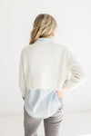 Long Sleeve Crop Sweater Top White