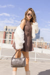 Long Sleeve Faux Fur Jacket Ivory