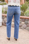 Mid Rise Crop Wide Leg Jeans Medium Wash