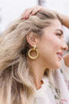  Chunky Layered Round Drop Earrings Gold