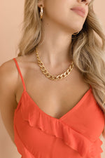 Bulky Chain Link Necklace Gold