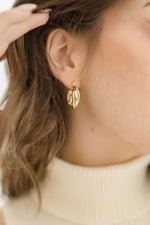 Twisted Hoop Earrings Gold