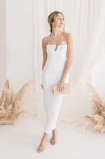  Sleeveless Woven Maxi Dress White