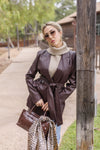 Shoulder Bag Faux Leather Purse Brown