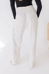 Drawstring Linen Wide Leg Pants Nude